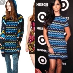 Missoni for Target Sweater Dress Navy Zig-zag E108